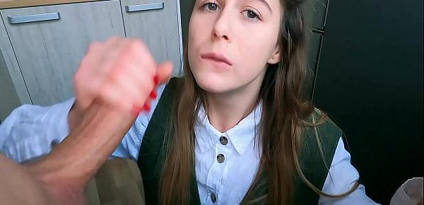  Slutty School Girl LUXURY SENSUAL BLOWJOB With HUGE CUMBLAST 4K